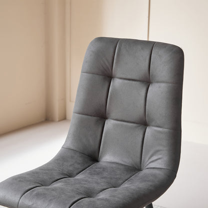 Eetkamerstoel – Stoel – Kuipstoel – Draaistoel – Eettafelstoel – Ergonomisch Comfort – Kunstleren Bekleding – Zwarte Metalen Poten – Verstelbare Voetdoppen – Set Van 4 – Donkerbruin
