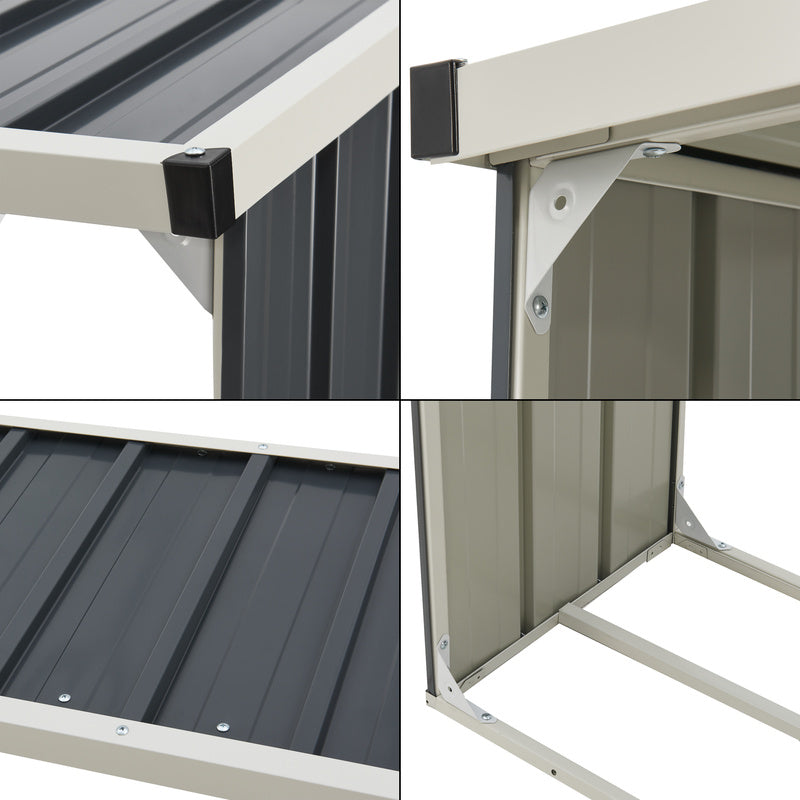 Houtopslagrek – Houtrek – Houtberging – Haardhoutrek – Brandhoutrek – Stalen Constructie – Weerbestendig Antraciet 155x45x157 cm