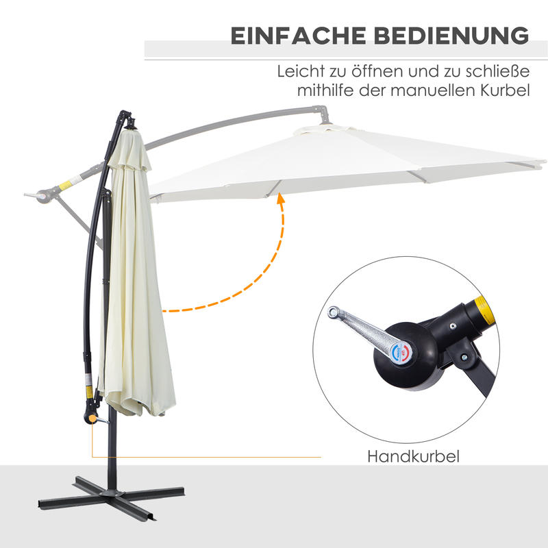 Buitenparasol – Tuinparasol – Stokparasol – Patioparasol – Zonnescherm – Stalen Frame – Duurzaam & Draagbaar