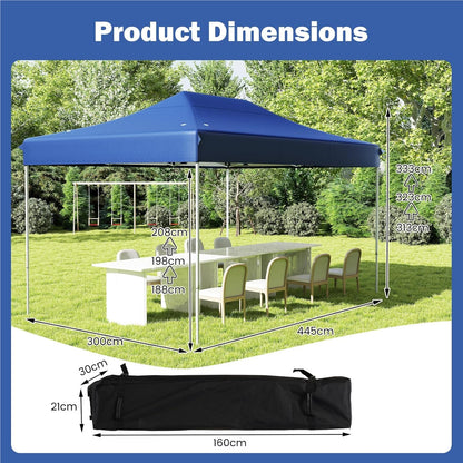 Partytent – Paviljoen – Easy-Up Tent – Vouwtent – Feesttent – 3x4,5 m – Waterafstotend Oxfordmateriaal – Verstelbare Hoogte