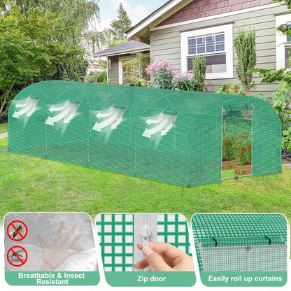 Kas – Tuinkas – Broeikas – Kweekkas – Tomatenkas – 3x4m 12㎡ – Gegalvaniseerd Stalen Frame – UV-Resistente Met Hor