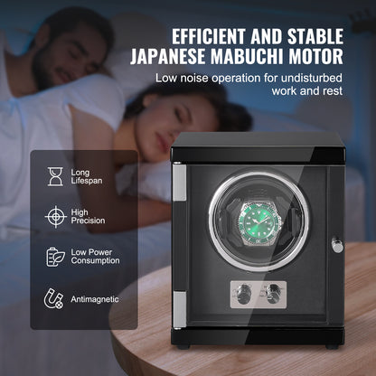Watchwinder – Horloge Opwinder – Automatische Horloge Winder – Horloge Winder – Horlogedoos – Houten Behuizing – Fluisterstille Mabuchi Motor