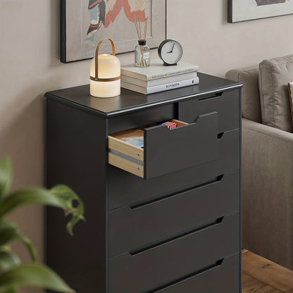 Opbergkast 6 Laden – Ladenkast – Vitrinekast – Dressoir – Sideboard – Zwart – Extra Stevig – Anti-Kantelbeveiliging