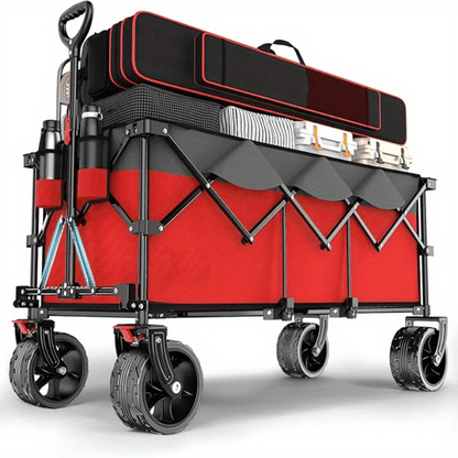 Vouwkruiwagen – Opvouwbare Kruiwagen – Inklapbare Handkar – Tuinkar – Transportwagen – 200 kg Draagvermogen – Extra Brede Banden 17x10 cm