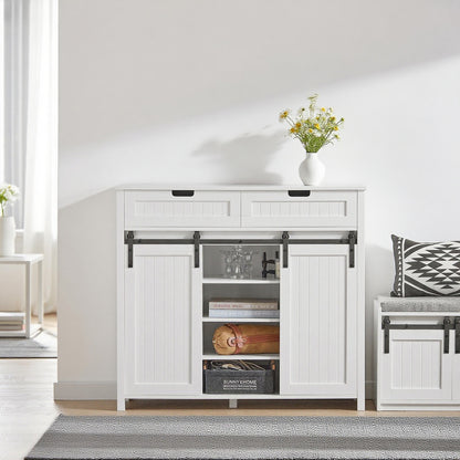 Dressoir – Opbergkast – Kastenmeubel – Kast Met Schuifdeuren – Sideboard – Compact Design 104x35x93 cm – MDF & Vezelplaat