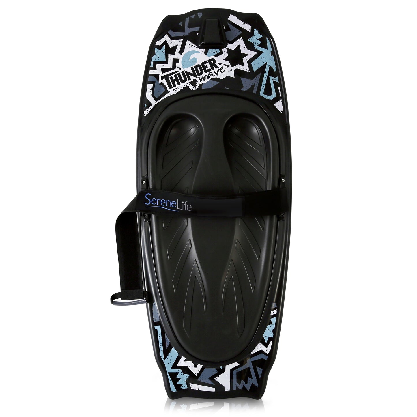 Kneeboard – Watersport Board – Kniesurfboard – Bodyboard – Waterplank – Zwart/Blauw – Ultralicht Gewicht – Inclusief Verstelbare Veiligheidsband