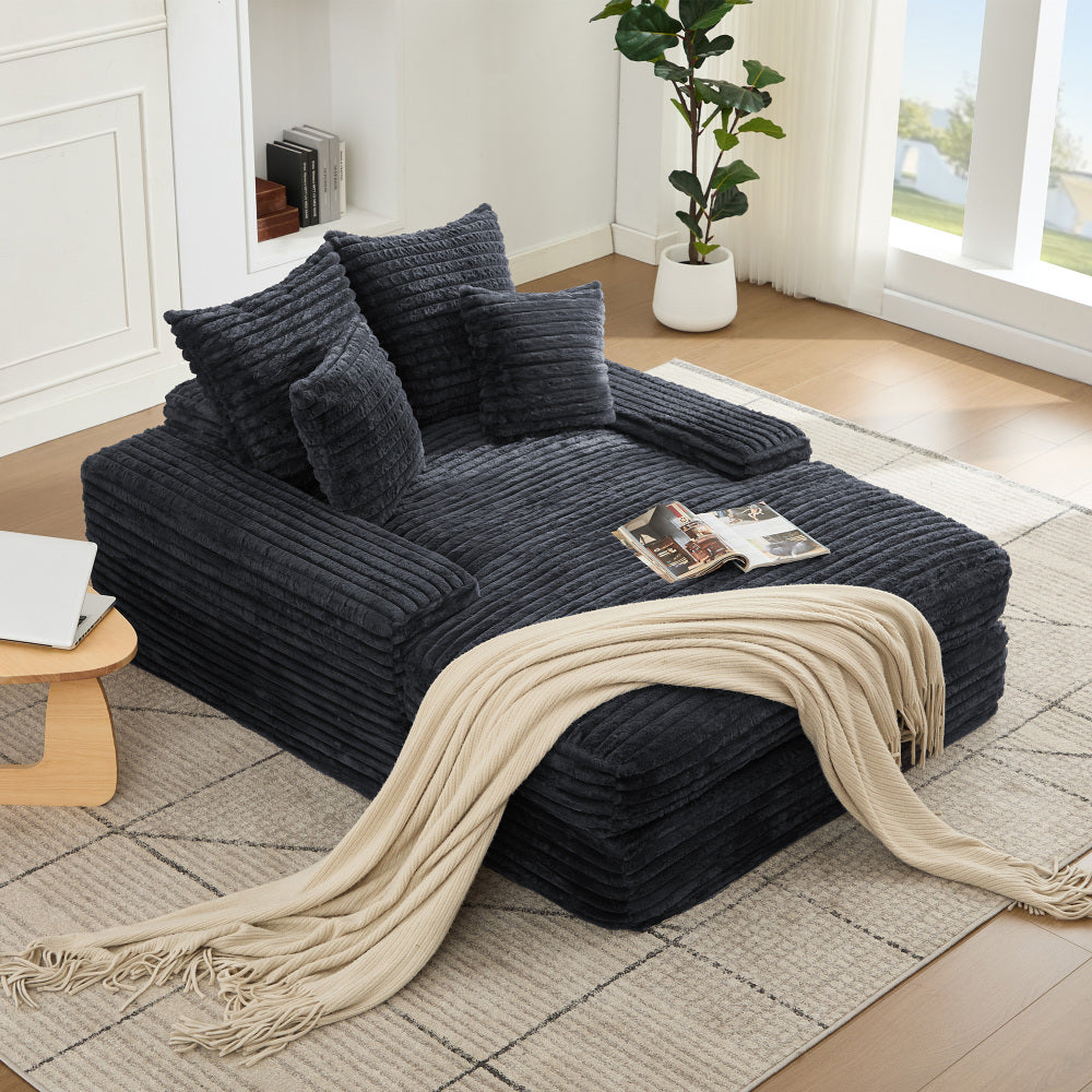 Slaapbank – Sofa – Bedbank – Logeerbed – Slaapstoel – Modern Design – Memory Foam Kussens – Grijze Velvet Stof – Volledig Gemonteerd – Ruimtebesparend