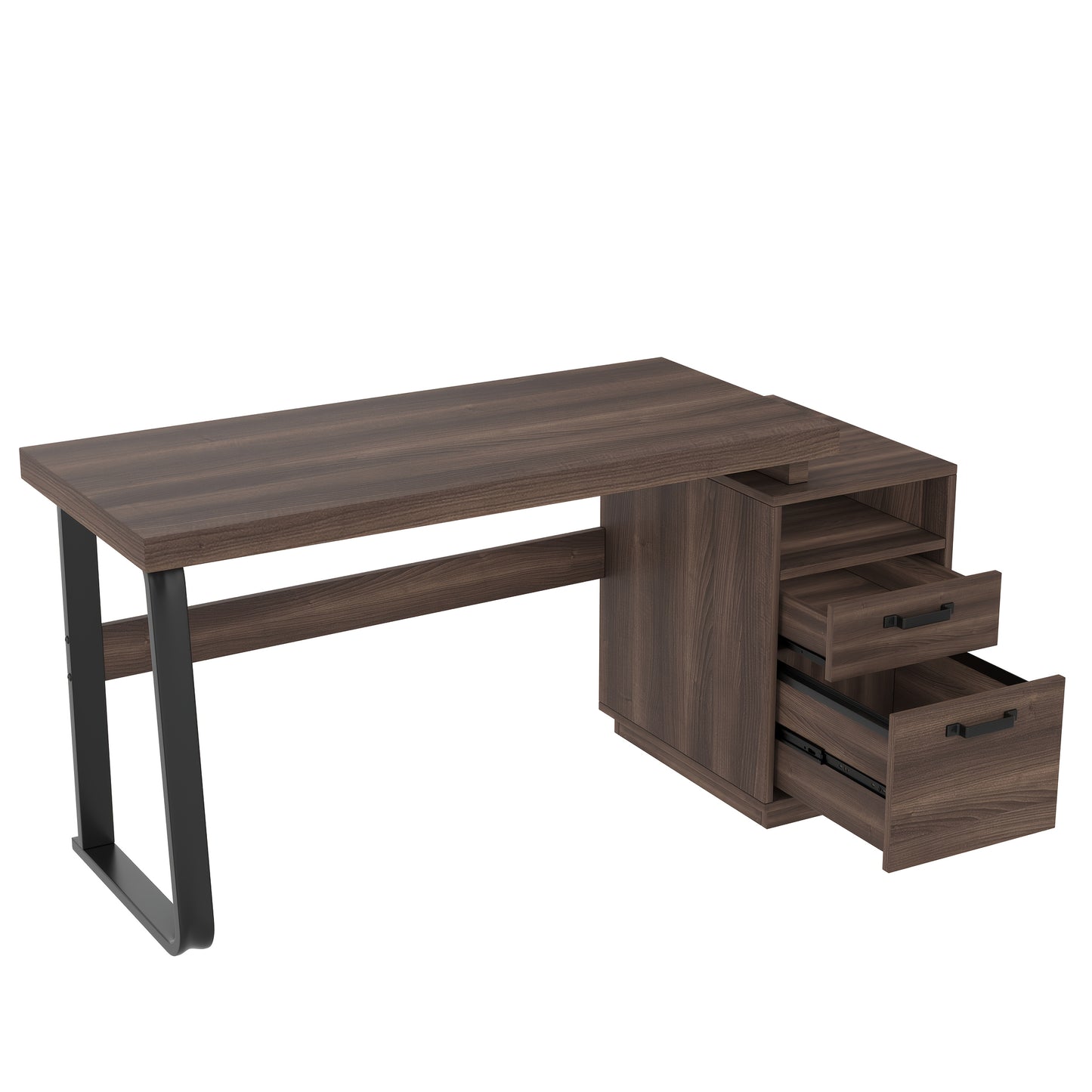 135 X 54 Cm Modern Minimalist Style Desk, Super Strong Load-bearing, Multifunctional Storage Design, Silent Drawer, Folder Drawer