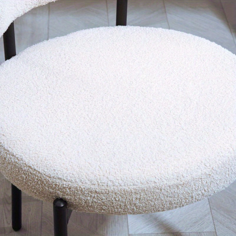 Eetkamerstoelen – Stoelen – Dining Chairs – Zithoekstoelen – Bistro Stoelen – Set van 2 – Zachte Fleece Bekleding – Stevige Metalen Poot