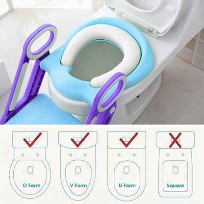 Adjustable Toilet Step Stool 17-41cm - Universal for O/V/U Toilets | Mobility Aid for Seniors and Pets, Space-Saving