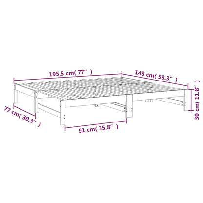 Slaapbank – Slaapstoel – Logeerbed – Bedbank – Zetelbed – Massief Grenenhouten Frame – 205,5x198x30 cm