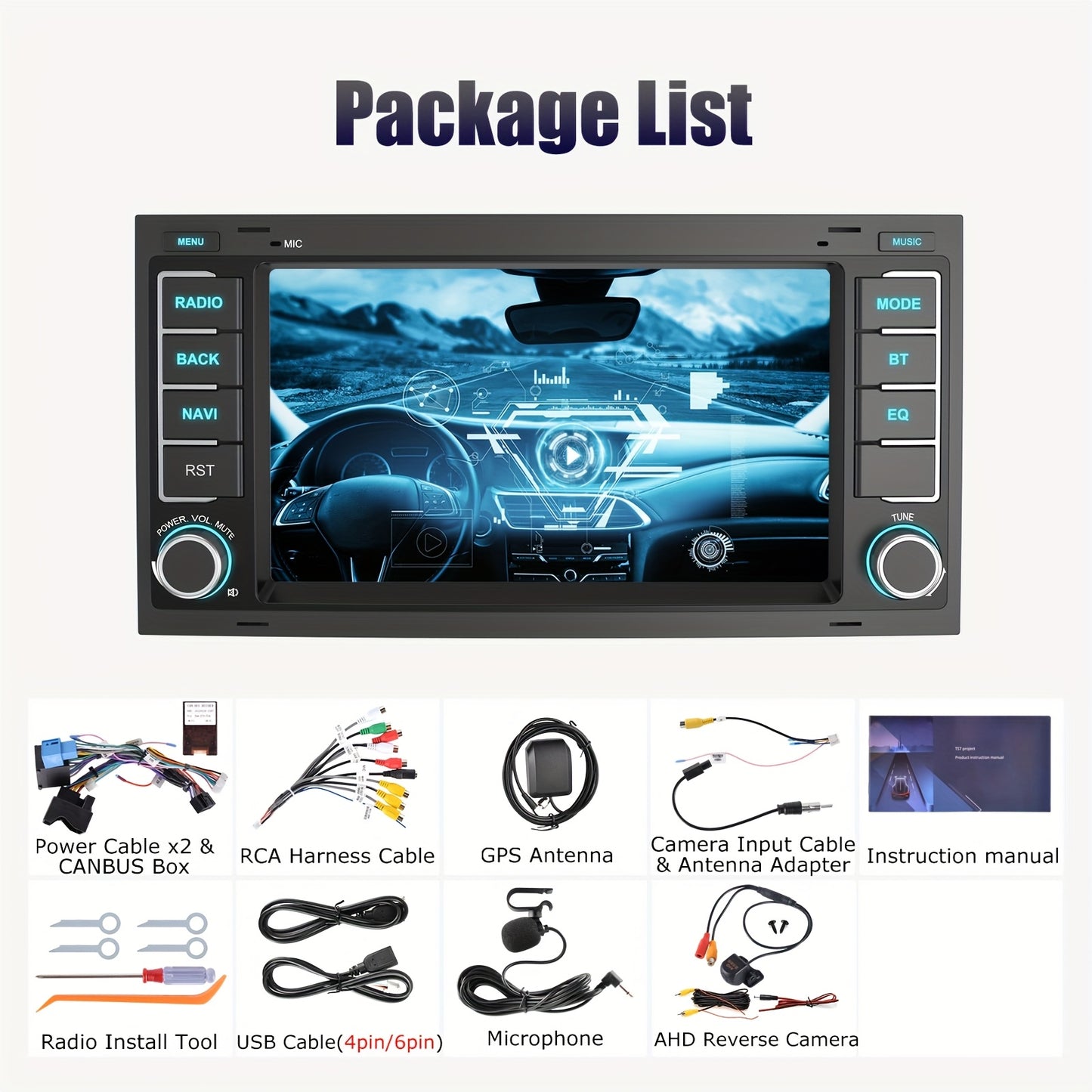 Autoradio – Android Autoradio – Car Audio – Multimedia Speler – Auto Stereo – 7 Inch HD Touchscreen – Android 14 Met Wireless CarPlay & Android Auto