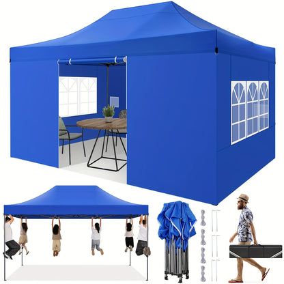 Partytent – Pop-up Tent – Feesttent – Paviljoen – Tuintent – 3,05x4,57 m – Hoogte Verstelbaar – Met Afneembare Zijwanden