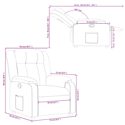 Elektrische Relaxstoel – Relaxfauteuil – TV Stoel – Ligstoel – Fauteuil – Manueel Verstelbaar – Kunstleer – 135 Graden Instelbaar