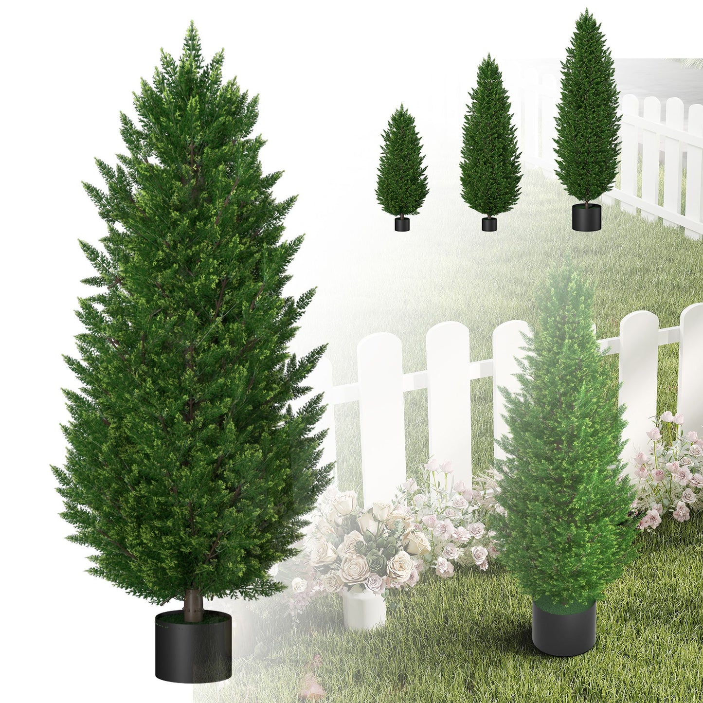 Nepplant Cypress Boom – Kunstboom – Sierplant – Kamerplant – Buitenplant – Hoogte 150 cm – Levensgetrouw en Onderhoudsvriendelijk