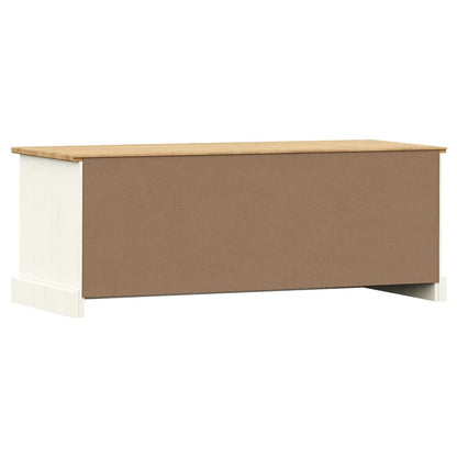 TV Meubel – TV Kast – TV Rek – TV Dressoir – TV Wandmeubel – Massief Dennenhout – Wit – Compact 106x40x40 cm – Praktische Opbergruimte