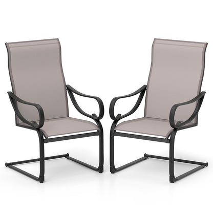 Tuinstoelen Set 2 Stuks – Tuinstoelen Met Hoog Rugleuning – Schommelstoelen – Tuinligstoelen – Terrasstoelen – Ademend Meshmateriaal – Verstelbare Rugleuning