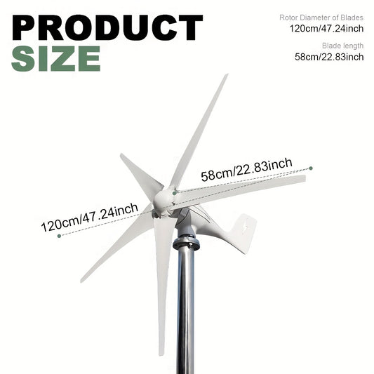 Horizontale As Windturbine – Windgenerator – Windmolen – Kleine Windturbine – 12V/24V/36V Variant – Laag Startwindvermogen – Inclusief MPPT Controller
