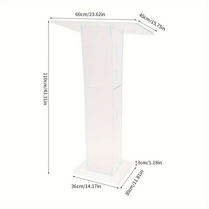 Spreekgestoelte – Lessenaar – Podium – Lezenaar – Katheder – Transparant Acryl – Lichtgewicht & Met Opslagplank – 110x60x40 cm