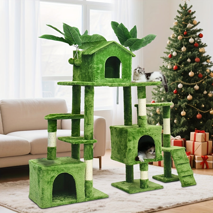 Kattenklimtoren – Kattenboom – Krabpaal – Speeltoren – Klimmeubel – Hoog 149,86 cm – Duurzaam Houten Frame – Zachte Bekleding