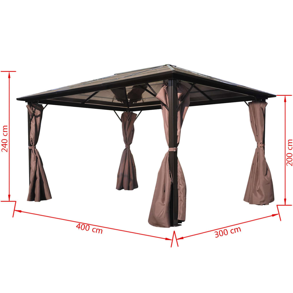 Tuinpaviljoen – Tuinoverkapping – Tuinhoes – Partytent – Buitenverblijf – 400 x 300 cm – UV-Bestendig Polycarbonaat Dak