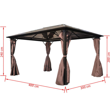 Tuinpaviljoen – Tuinoverkapping – Tuinhoes – Partytent – Buitenverblijf – 400 x 300 cm – UV-Bestendig Polycarbonaat Dak