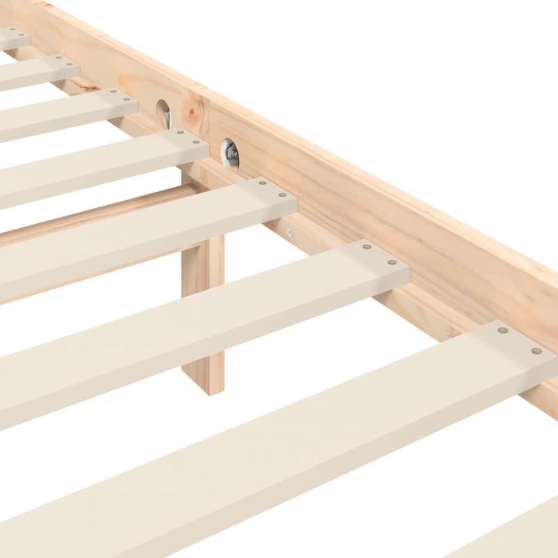 Full/Double Bed Frame with Headboard - Heavy-Duty Solid Pine Wood Construction, Easy Assembly, Modern Platform Bed Frame for Bedroom - Sturdy Furniture for Couples & Families, Contemporary Style, Natural Finish