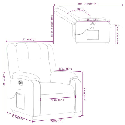 Massagestoel – Fauteuil – Relaxstoel – Stoel – Loungefauteuil – Handmatig Verstelbaar – Donkerbruin Ademend Stof