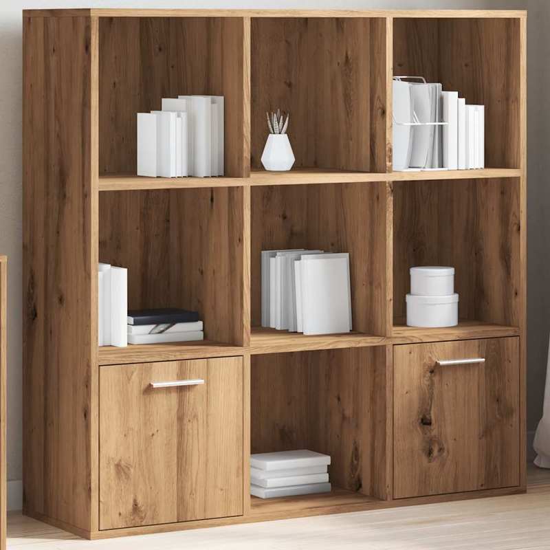 Bookshelf Measuring 98X29X97.5 Cm, Crafted from Artisanal Wood in Oak Color. Features Vertical Shelves That Are Sturdy And Durable, Aesthetically Pleasing, with Ample Storage Space, a Smooth Surface, Moisture-Resistant, Warp-