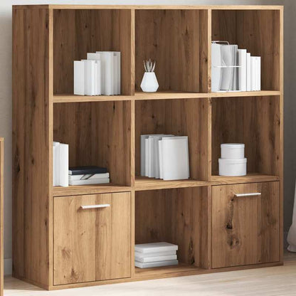 Bookshelf Measuring 98X29X97.5 Cm, Crafted from Artisanal Wood in Oak Color. Features Vertical Shelves That Are Sturdy And Durable, Aesthetically Pleasing, with Ample Storage Space, a Smooth Surface, Moisture-Resistant, Warp-