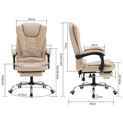 Bureaustoel – Kantoorstoel – Computestoel – Draaistoel – Gamestoel – Ergonomisch Design – Verstelbare Hoogte met Lendensteun – Flip-Up Armleuningen – Stille Wielen – Wit