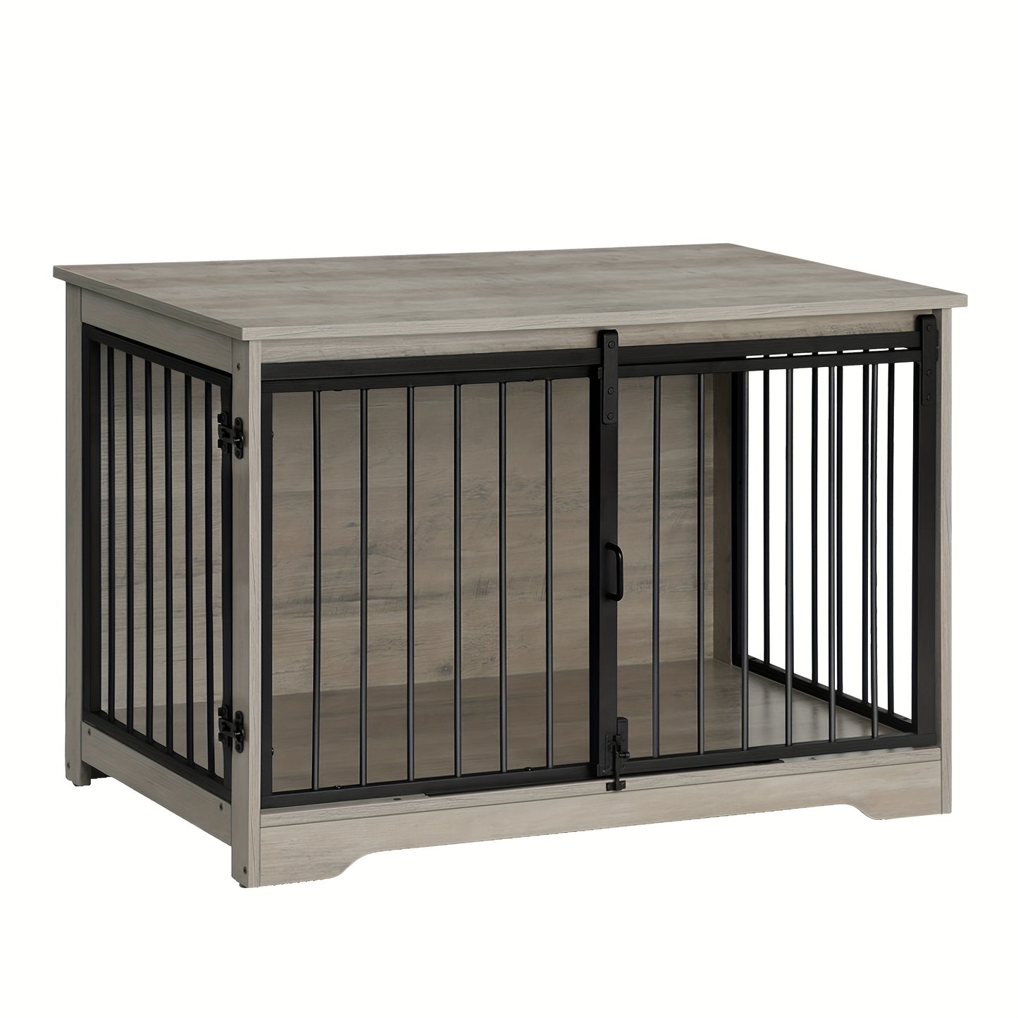 Hondenbench – Hondenkooi – Hondenhok – Huisdierbench – Hondenkennel – Zwart – Dubbele Deuren & Schuifdeur – Versterkt Stalen Frame en Multifunctioneel Meubelstuk