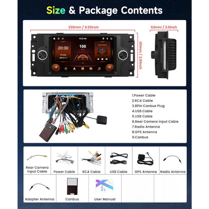 Autostereo – Autoradio – Car Stereo – In-Dash Unit – Auto Radio – Android 15 – 6,2 Inch Touchscreen – Draadloos CarPlay & Wi-Fi – 2GB RAM 64GB Opslag