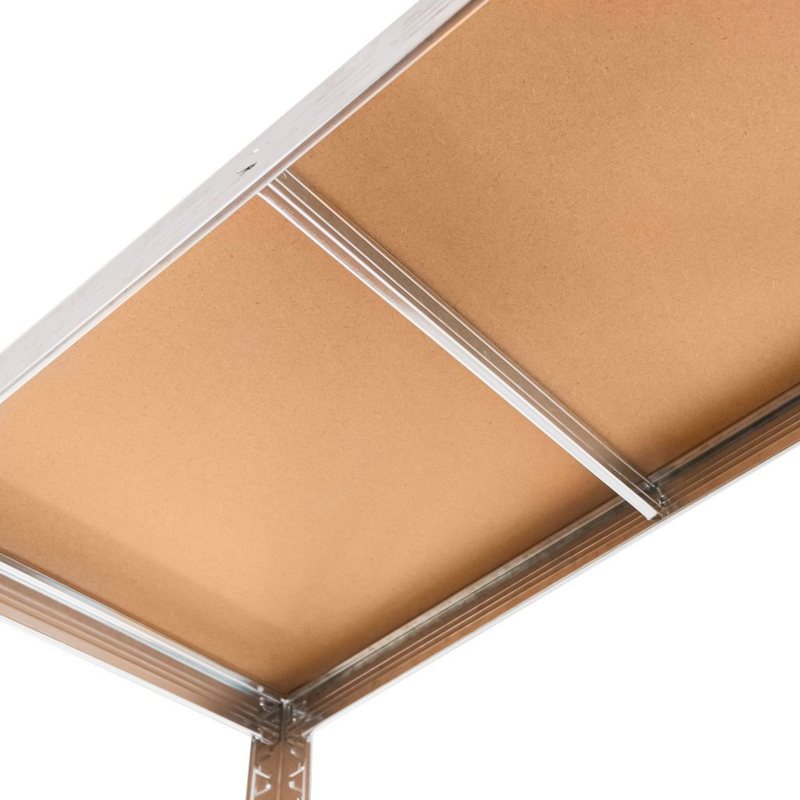 Mega-M Basic Storage Shelf - H-180 cm, L-90 cm, D-40 cm, 5 MDF 4 mm Shelves (175 kg), Galvanized Steel