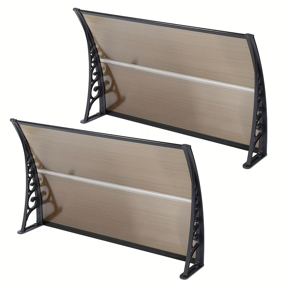 Zonnescherm – Zonwering – Uv-scherm – Privacyscherm – Inklapbaar – 2 Stuks – 120x80 cm – Polycarbonaat Panelen – Zwart Pp Frame – Eenvoudige Montage – Duurzaam & Uv-beschermend