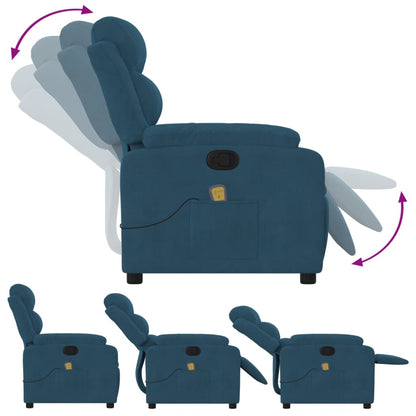 Fauteuil – Relaxstoel – Loungezetel – Zetel – Armstoel – Handmatig Verstelbaar – Blauwe Stof