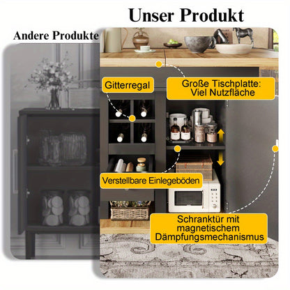 Uitklapbare Eettafel – Uitschuiftafel – Vouwtafel – Keukentafel – Moderne Tafel – Met Wijnrek en Lade – Ruimtebesparend Design – Hoogwaardig MDF en Metaal