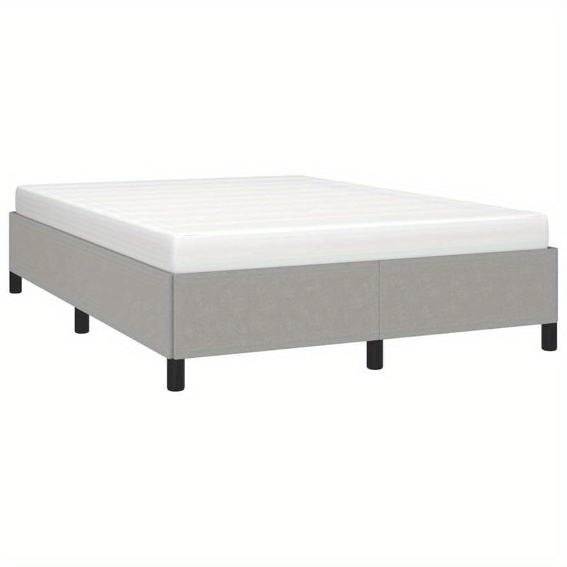 Modern Light Gray Bed Frame 140x200cm - Removable Fabric, Wooden Slats, No Power Needed, All-Season Comfort, Easy Assembly, Contemporary Design for Small Spaces, Bedroom Furniture, Minimalist Bedroom, Durable Bed Frame