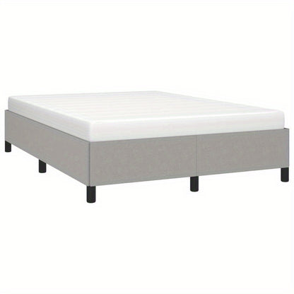 Modern Light Gray Bed Frame 140x200cm - Removable Fabric, Wooden Slats, No Power Needed, All-Season Comfort, Easy Assembly, Contemporary Design for Small Spaces, Bedroom Furniture, Minimalist Bedroom, Durable Bed Frame