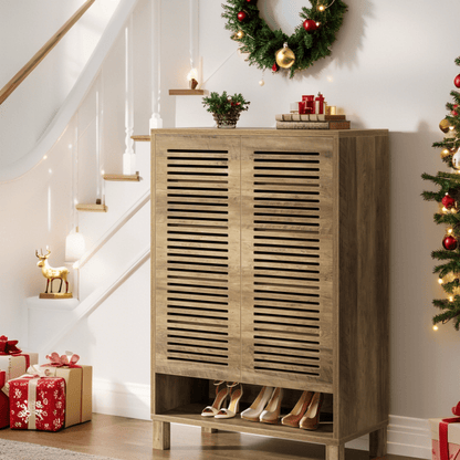 Schoenenkast – Schoenopberger – Schoenrek – Schoenmeubel – Schoenkastje – Modern Design – 6 Planken Natuurlijk Eikenhout Look