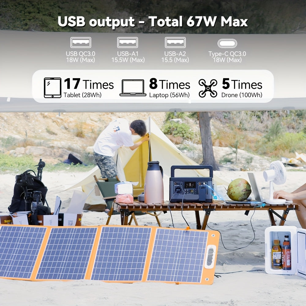 Powerstation – Draagbare Generator – Mobiele Accu – Noodstroom – Camping Stroom – 500W Vermogen – 520Wh Batterij
