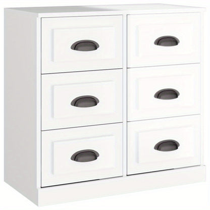 Sideboard – Dressoir – Opbergkast – Kast – Wit Hoogglans – Set Van 2 – Hardhout – Vrijstaand
