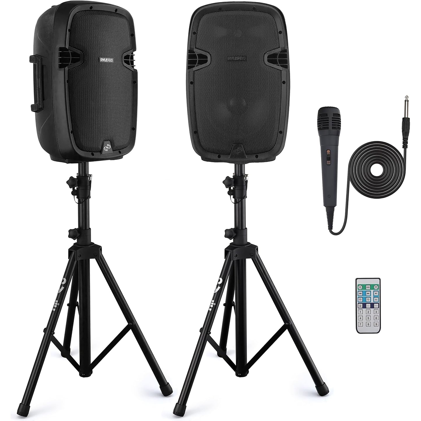 Bluetooth Speaker Set – Draagbare Luidspreker – Wireless Audio Systeem – PA Speaker – Karaoke Microfoon – 1000 Watt Piekvermogen – Bluetooth & USB MP3 Afspelen
