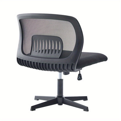 Bureaustoel – Kantoorstoel – Draaistoel – Computerstoel – Werkstoel – Verstelbaar in hoogte – 360° Draaibaar zonder armleuningen – Ergonomische rugleuning – Grote gewatteerde zitting – Stevig metalen frame – Ademend mesh stof