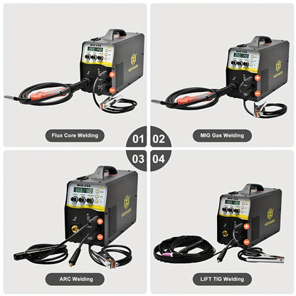 MIG Lasmachine – Lasapparaat – MIG Lasser – TIG Lasser – MMA Lasser – 5-in-1 Multifunctioneel – IGBT Inverter Met LED Display