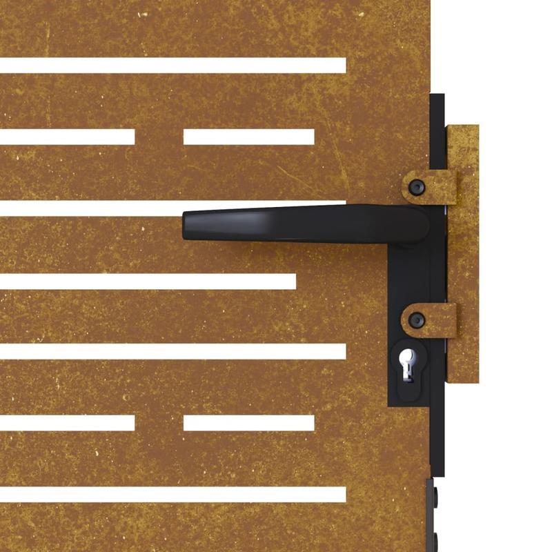 Tuindecoratie – Metalen Poort – Buitenpoort – Tuinhek – Terrasdeco – CORTEN Staal – Weerbestendig – Robuuste Constructie – 85x100 cm