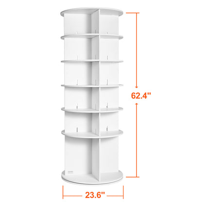 Schoenenrek – Schoenenkast – Schoenenhouder – Schoenenopberger – Schoenenstander – Draaibaar 360° – 6 Lagen – Wit Kunststof – Ruimtebesparend