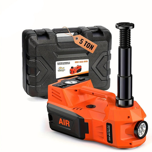 Hydraulische Krik – Elektrische Krik – Auto Krik – 12V Krik – Bandenwispel Krik – 5 Ton Hefvermogen – Ingebouwde Luchtcompressor & LED Werklamp