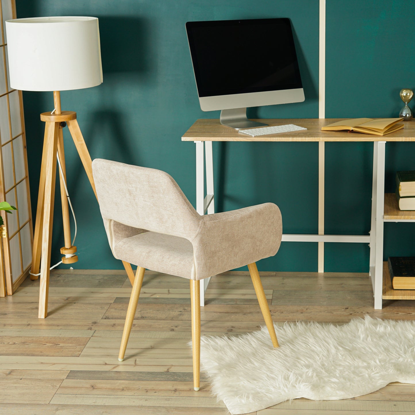 Eetkamerstoelen – Stoelen – Kuipstoelen – Keukenstoelen – Meubilair – Scandinavisch Design – Ademend Rugleuning – Metalen Onderstel – Set van 4 – Beige