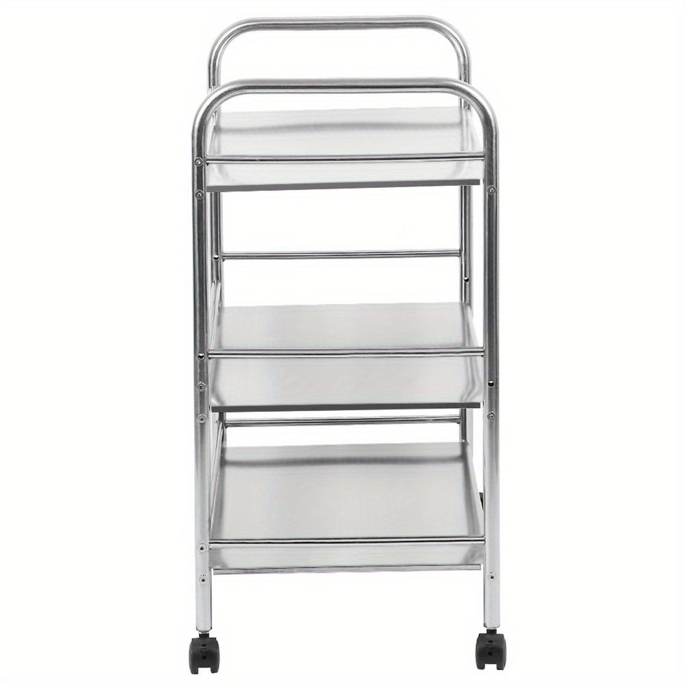 Opberwagen – Opbergwagen – Opbergrek – Werkplaatswagen – Verrijdbare Kar – 3-laags Metalen Frame – Soepele Wielen – 61x36x75 cm – Stevig & Duurzaam